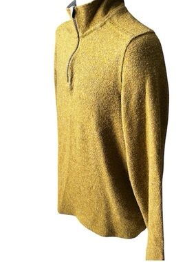 Toad&Co Mustard Yellow Wool Blend 1/4 Zip Pullover Sweater Medium